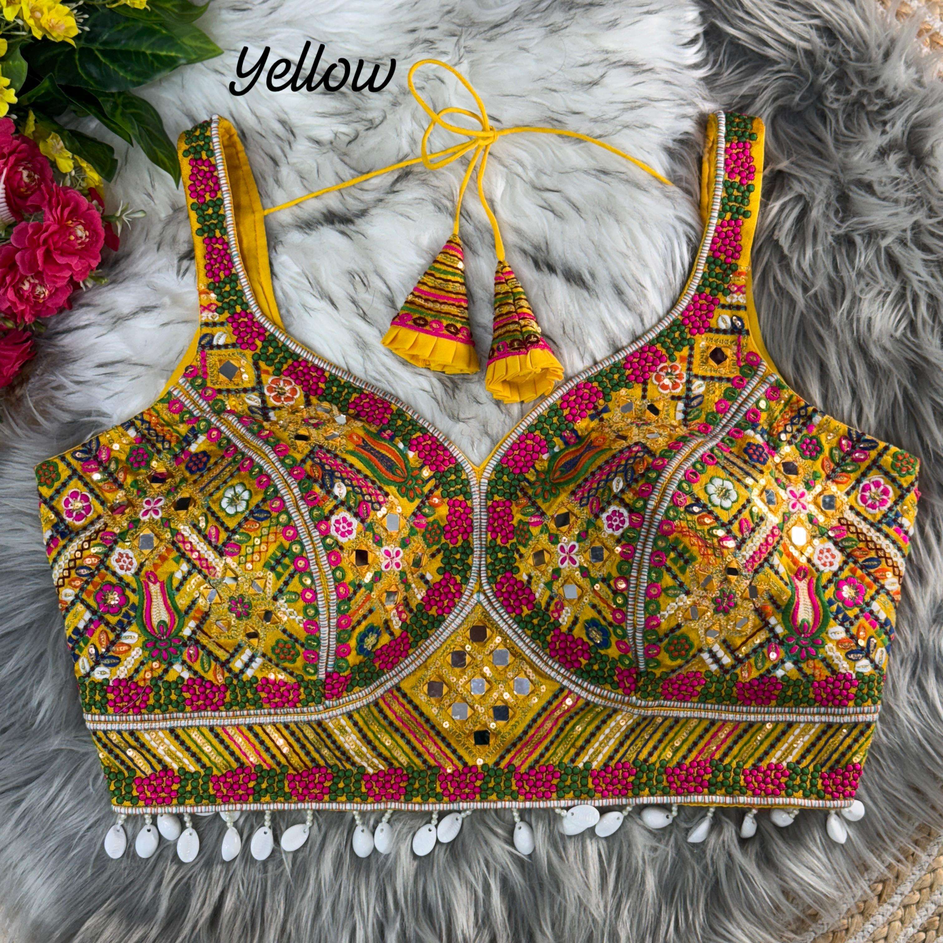 Fancy Bollywood Design With Kaudi Lace & Handmirror Work BLOUSE 